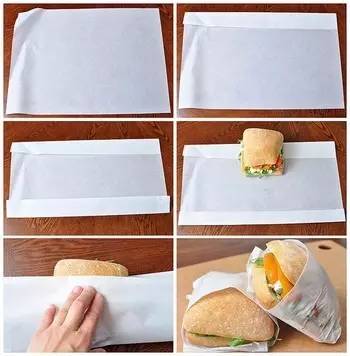 三明治包装纸折法图片